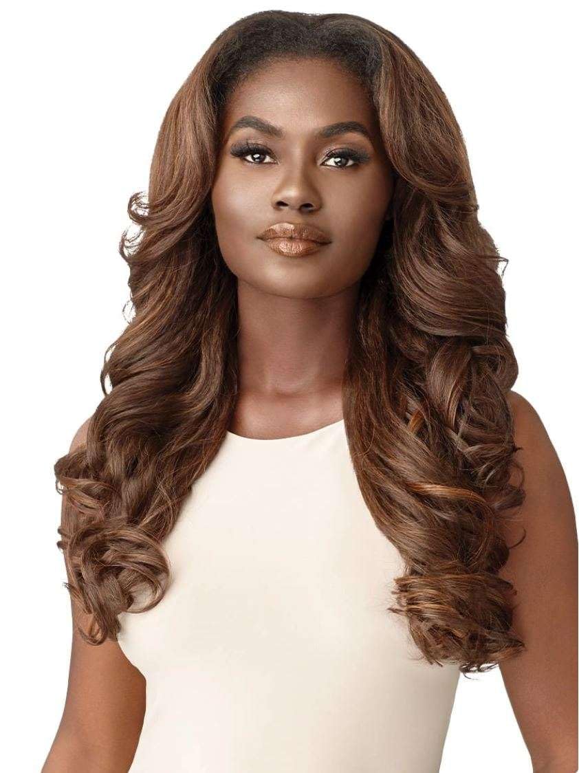 Outre Synthetic Quick Weave Half Wig - NEESHA H304 (Color:1B Off Black)