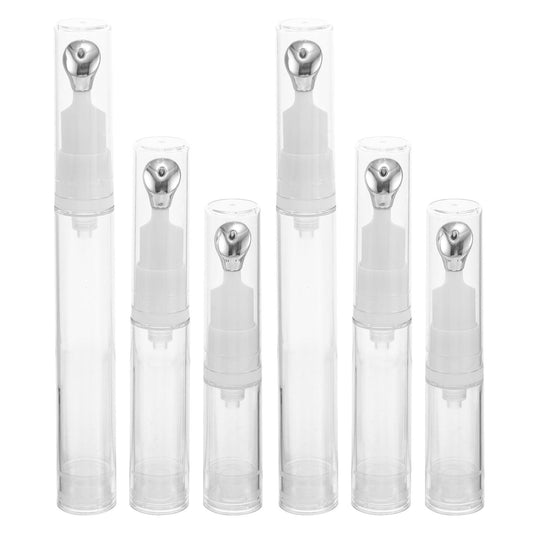 6pcs Eye Cream Applicator Tool: 5ml/10ml/15ml Eye Gel Cream Container Flat Applicator - Massager Tip Head Airless Pump Skincare Bottle Refillable Roll On Dispenser