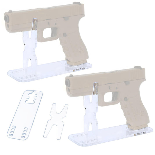 OCQOTAT 2Pcs Acrylic Display Pistol Rack-Adjustable Pistol Stand,Black Transparent Pistol Holder for Hand Gun,Portable Gun Rack for Gun Safe Hidden Gun Storage,Gun Holder Pistol Accessories,7.5x2.75