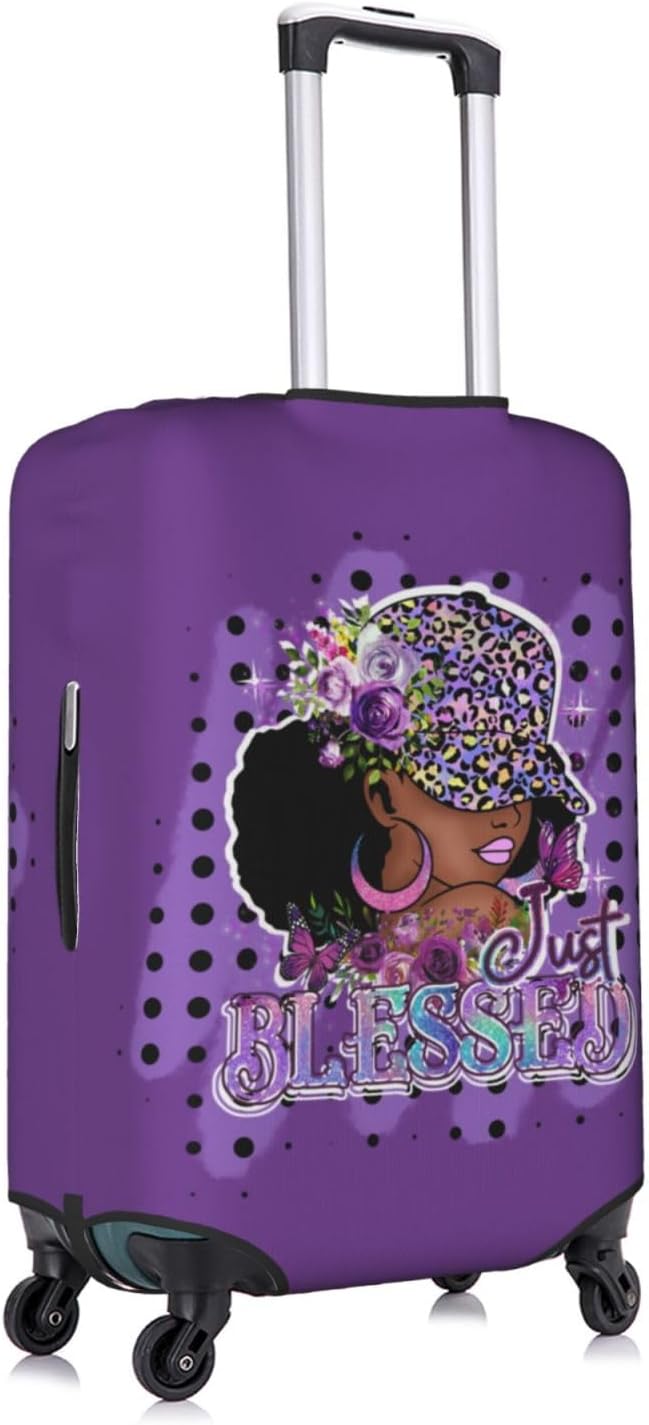 Travel Suitcase Protector African American Girl Elastic Protective Washable Luggage Cover With Concealed Zipper Suitable For 18-32 Inch(L (for 25-28 inch luggage))