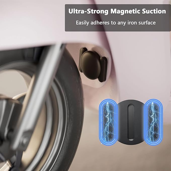 GPS Tracker for Vehicles,Car Tracker Works with Apple Find My App(iOS Only),Strong Magnetic Case Adsorption,GPS Tracker for Cars- (2PCS White Tracker, Black Magnetic Case)