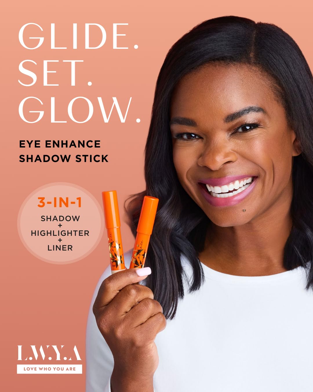 LWYA Eye Enhance Cream Eyeshadow Stick - 3-in-1 Shadow, Liner & Highlighter, Brush-Free, Blendable, Crease-Proof, Long-Lasting, Vegan, (Lilac)