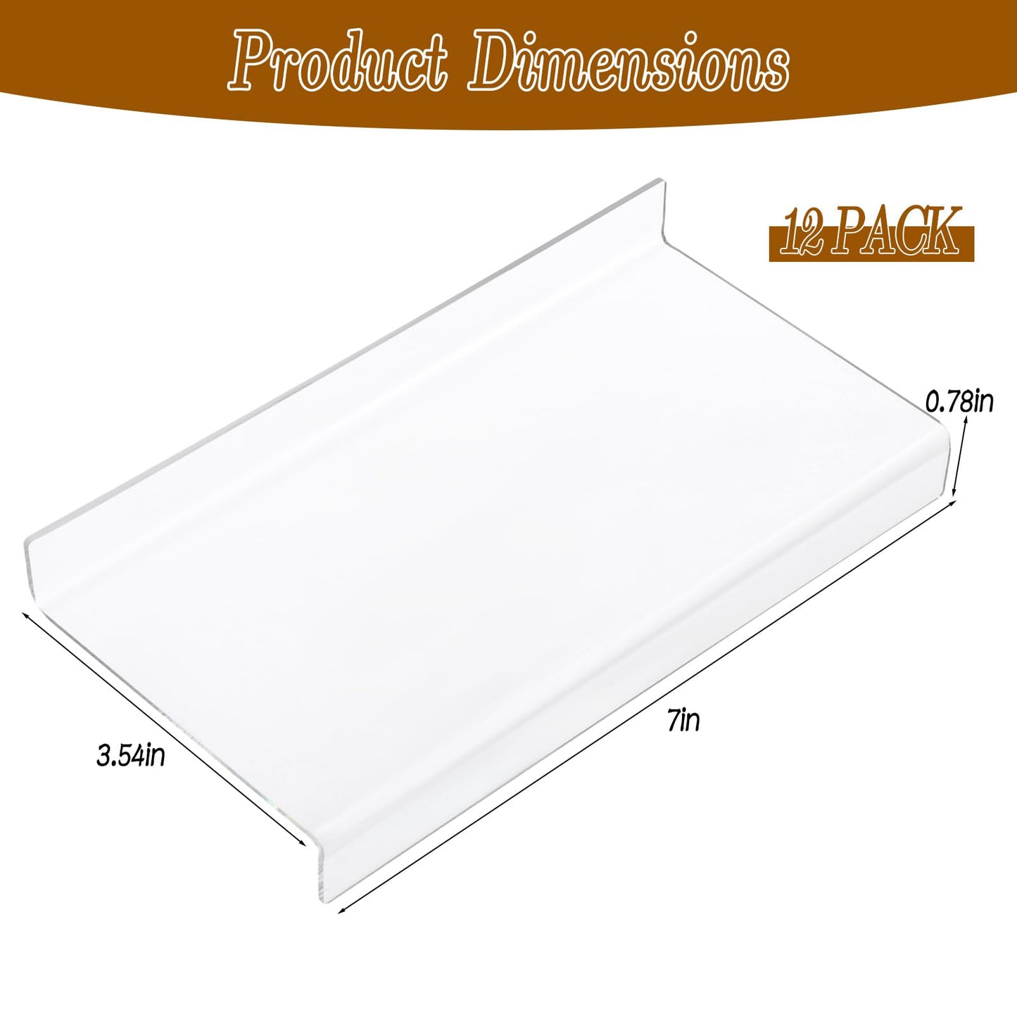 AIHSUMC 12 Pcs Trading Card Risers for Display Case, Acrylic Display Risers for Sports Cards, Clear Tiered Display Stand for Cases & Retail Glass, Graded Card Display Stand for Cardshow Vendor