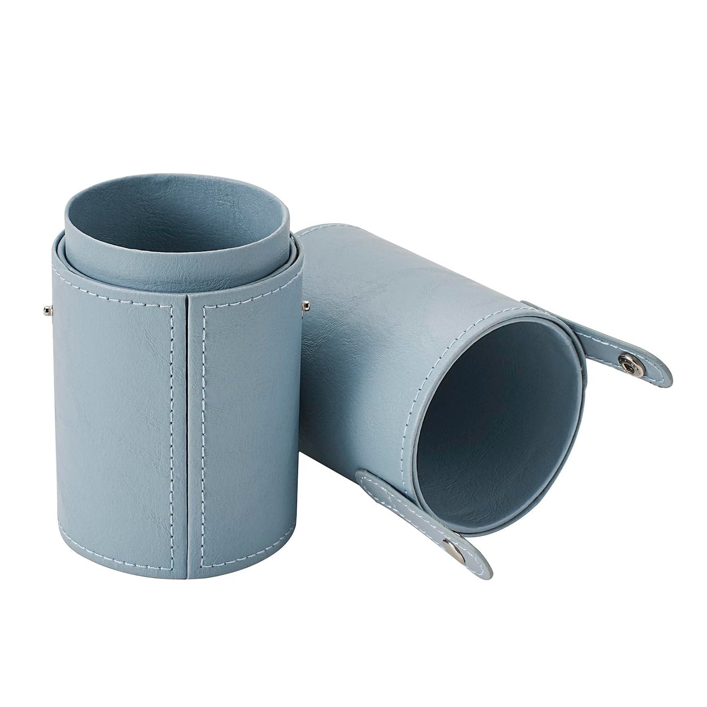 RSRSLEII Portable Makeup Brush Holder, Waterproof PU Leather Travel Makeup Brush Case Bag Cup, Brush Storage Dustproof Bag (08Light Blue)
