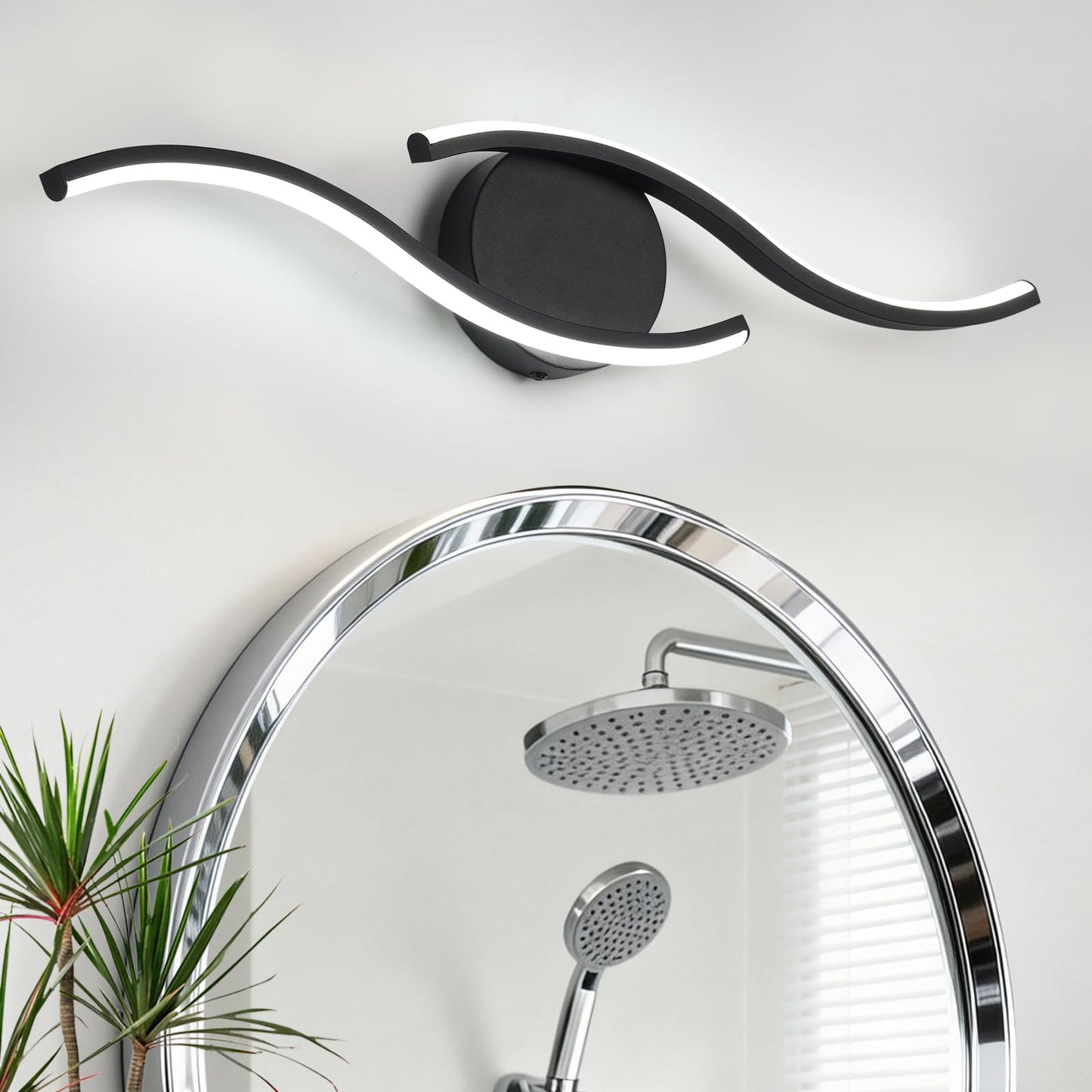 Black Bathroom Light Fixtures Over Mirror, 24 Inch Modern Bathroom Vanity Light Bar 96 LED Beads, 1300LM Brightness 5 Color, Vanity Lighting Fixture for Bathroom, Led Bathroom Sconces, UL & FCC Cert.