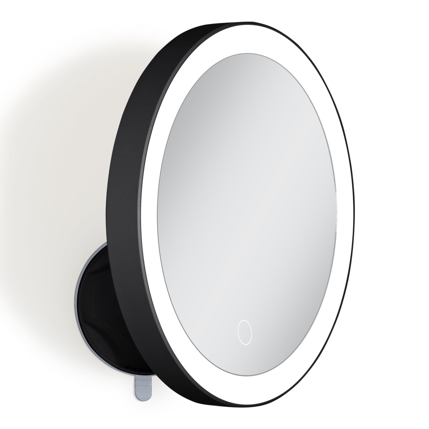 Zadro Zado 8.25-Inch x 6.9-Inch Round LED Lighted Wall Mounted Suction Cup Makeup Mirror with 10X Magnification and Touch Controls (Black)