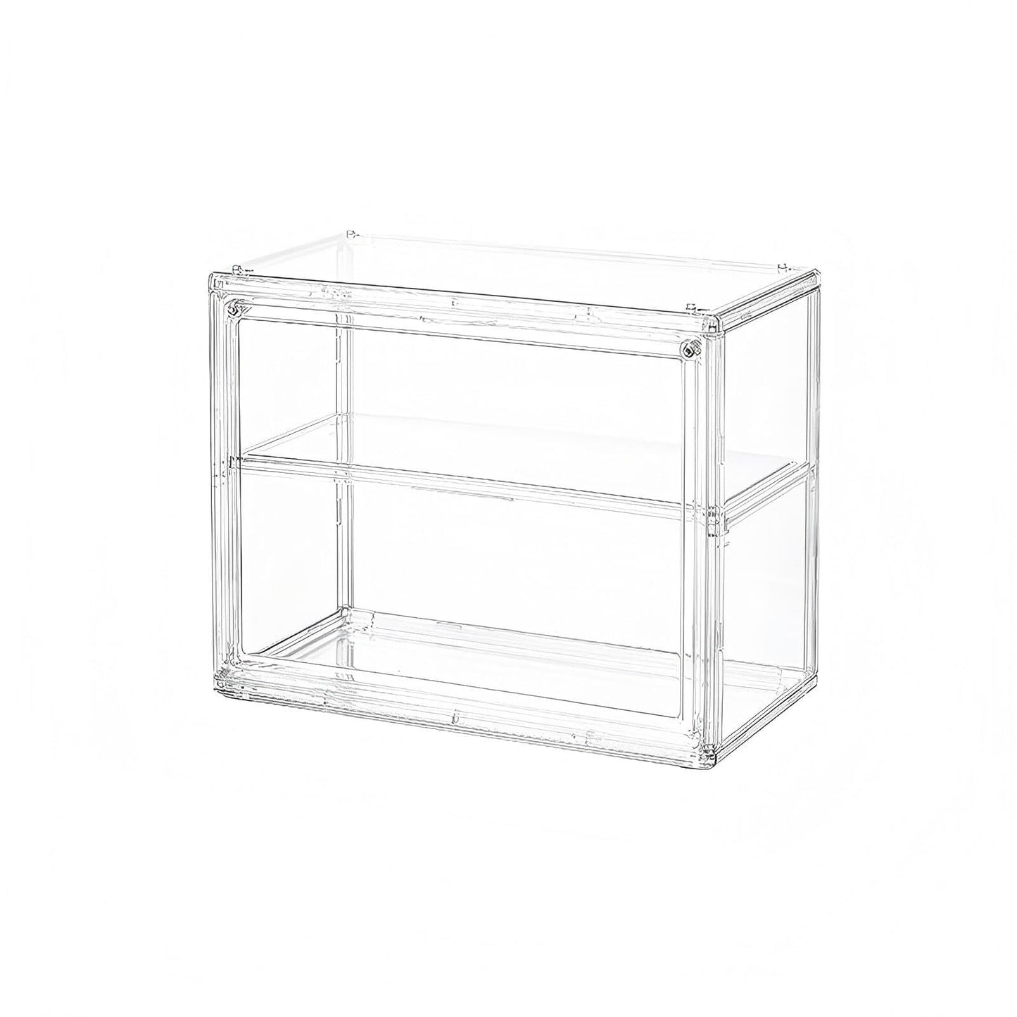 Single-Shelf Transparent Acrylic Display Case with Magnetic Door - Compact Stackable Makeup Organizer (10.6"x8.7"x5.1") - Dustproof Box for Cosmetics, Jewelry, Skincare & Collectibles