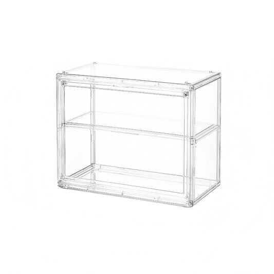 Single-Shelf Transparent Acrylic Display Case with Magnetic Door - Compact Stackable Makeup Organizer (10.6"x8.7"x5.1") - Dustproof Box for Cosmetics, Jewelry, Skincare & Collectibles