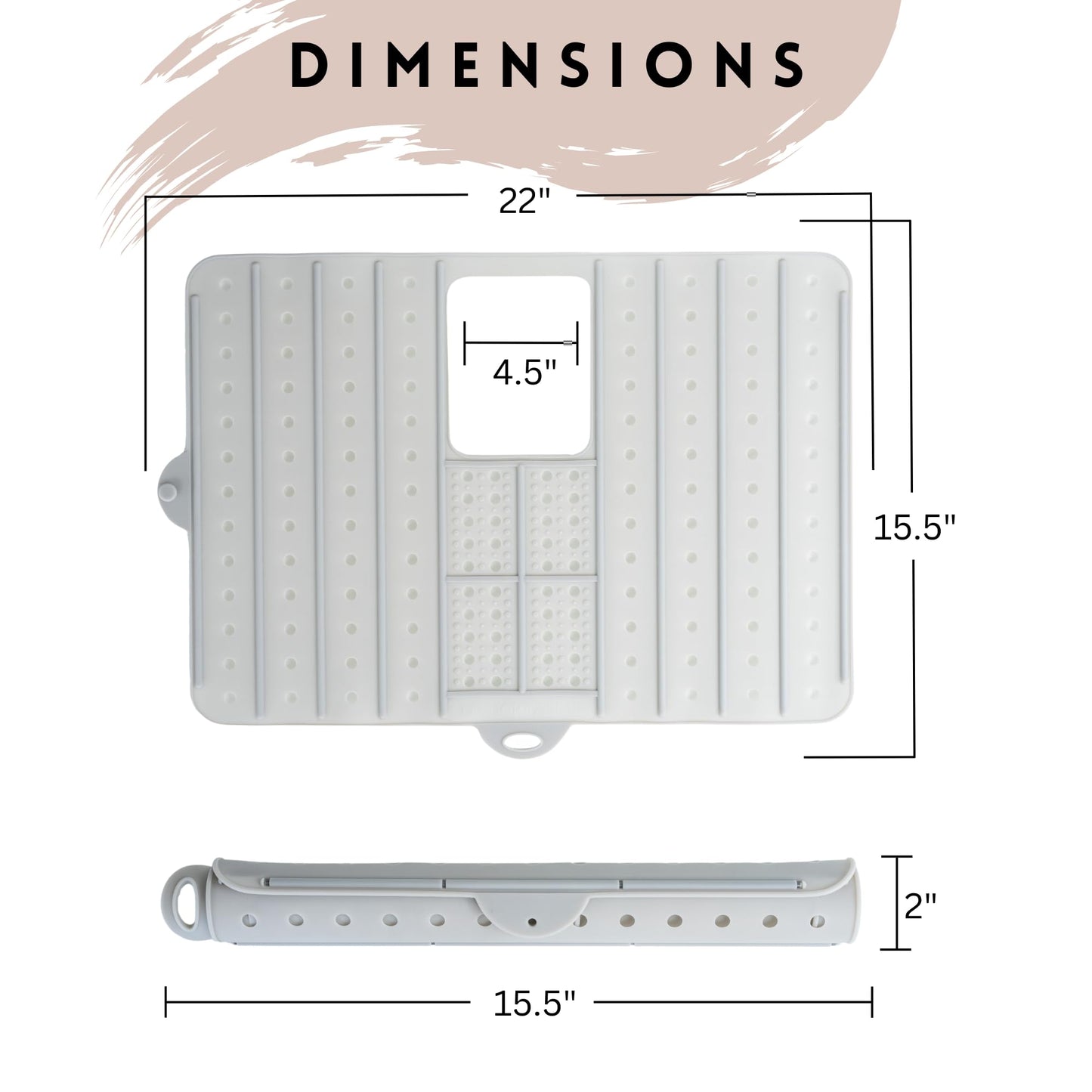 Sink Cover for Counter Space Makeup Cleaning Mat - Heat Resistant Mat is Dishwasher Safe -Bathroom Sink Mat - RV Sink Cover - Makeup Brush Cleaning Mat