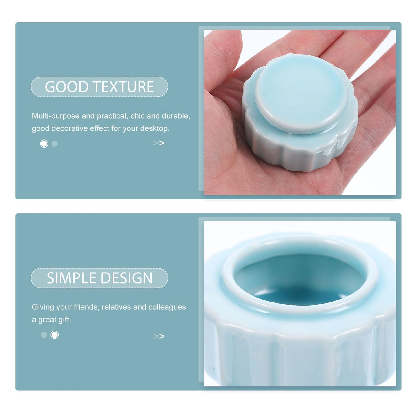 VOSAREA Porcelain Mini Jar Mini Cute Ceramic Bottle Canister Portable Travel Loose Tea Pot Jar Contanier with Lid for Storage Spices Powder Cream Lotion