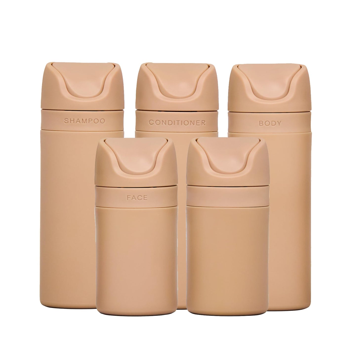 RIES Essential Refillable Toiletry Travel Bottles Airless Pump Set