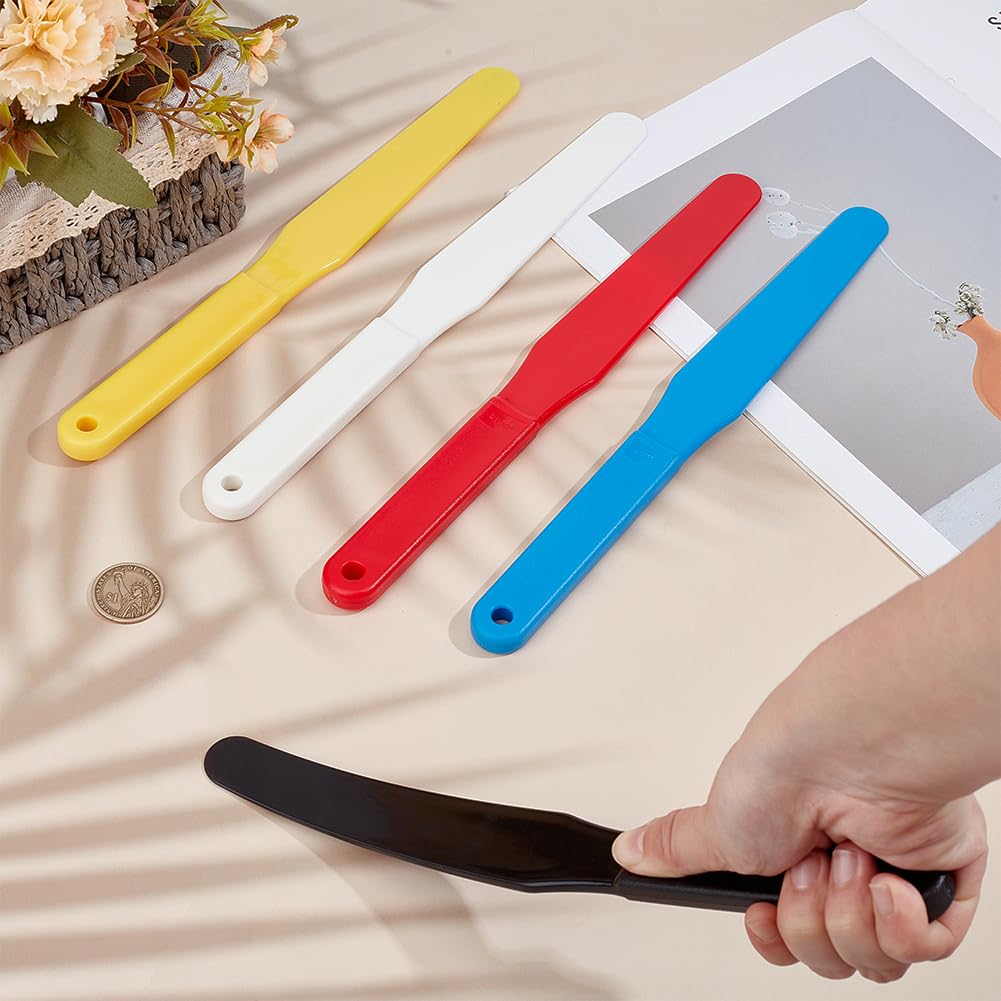 OLYCRAFT 5PCS Screen Printing Spatula 1.2” Width Plastic Spatulas Ink Scoop Screen Printing Shovel Silk Screen Printing Shovel Goop Scoop Ink Spatula 5 Colors for Silk Printing