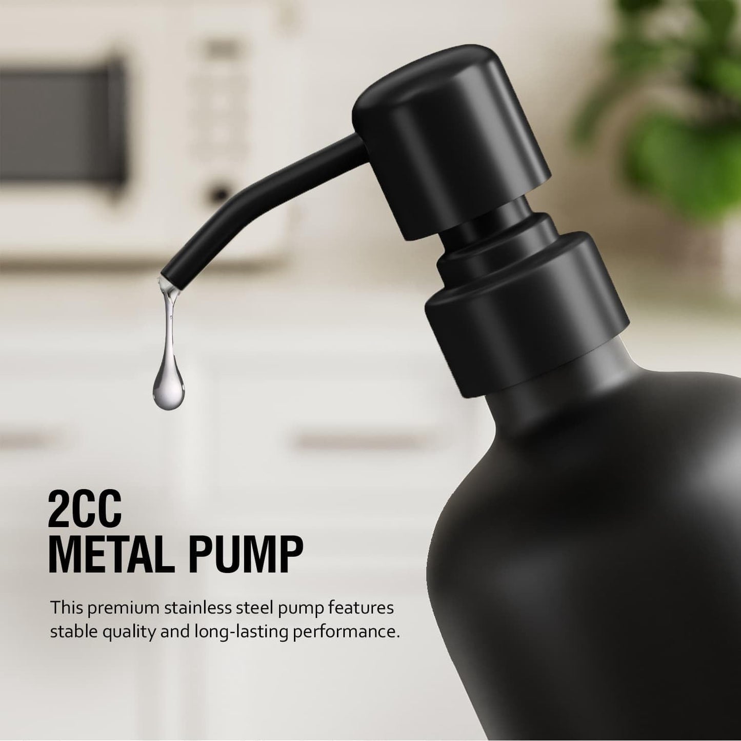 MOMEEMO Reusable Shampoo and Conditioner Bottles with Tray, Shampoo Bottles Refillable with Pump, Pump Bottles for Shampoo and Conditioner, Shower Dispenser Bottles (Black)