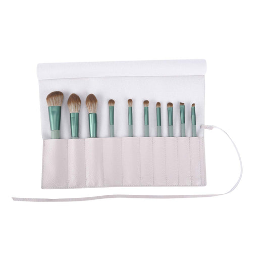 Bird&Fish Makeup Brush Case Travel, Rolling Bag Storage Case PU Leather, Holder Organizer Pouch for Brushes, Cosmetic Bag (Gray)