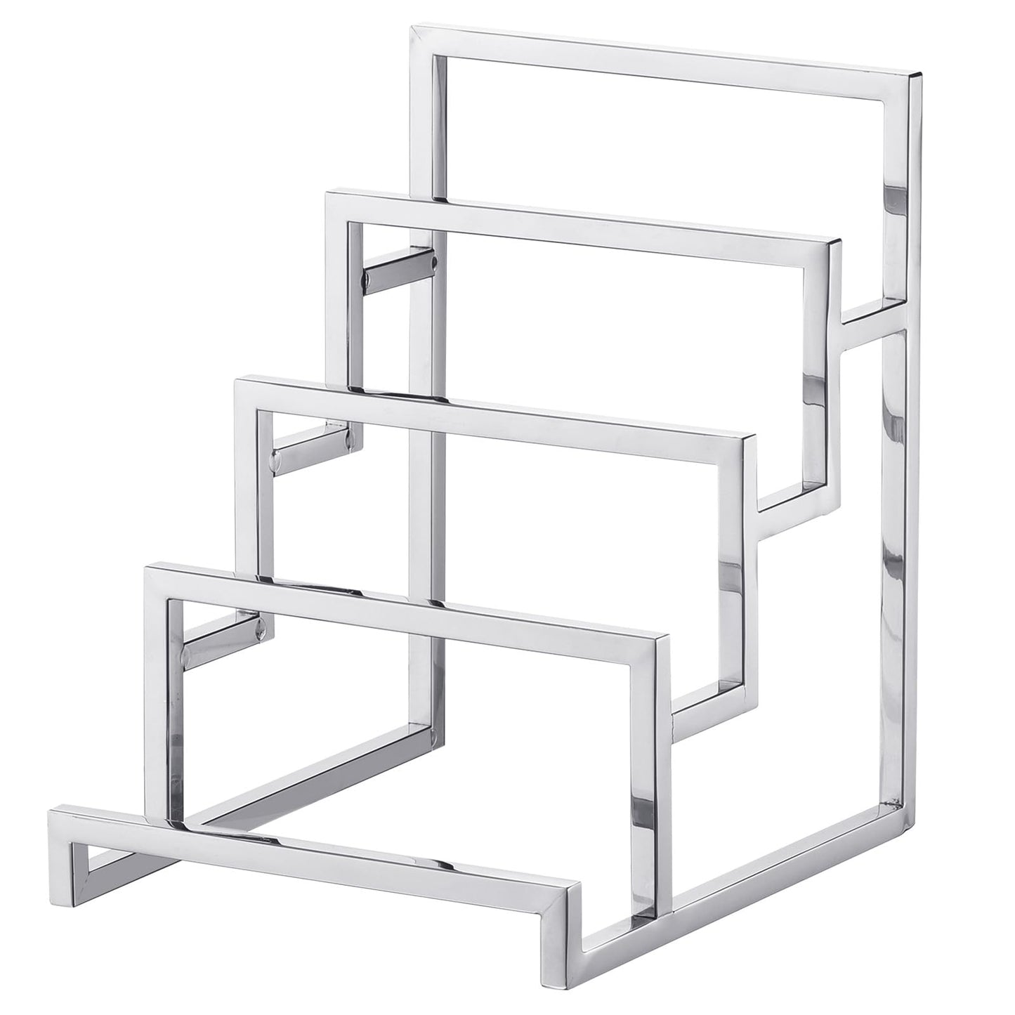 uxcell Clutch Purse Display Stand 4 Layer Wallet Display Rack Metal Clutch Holder Riser for Home Retail Store Supplies - Silver