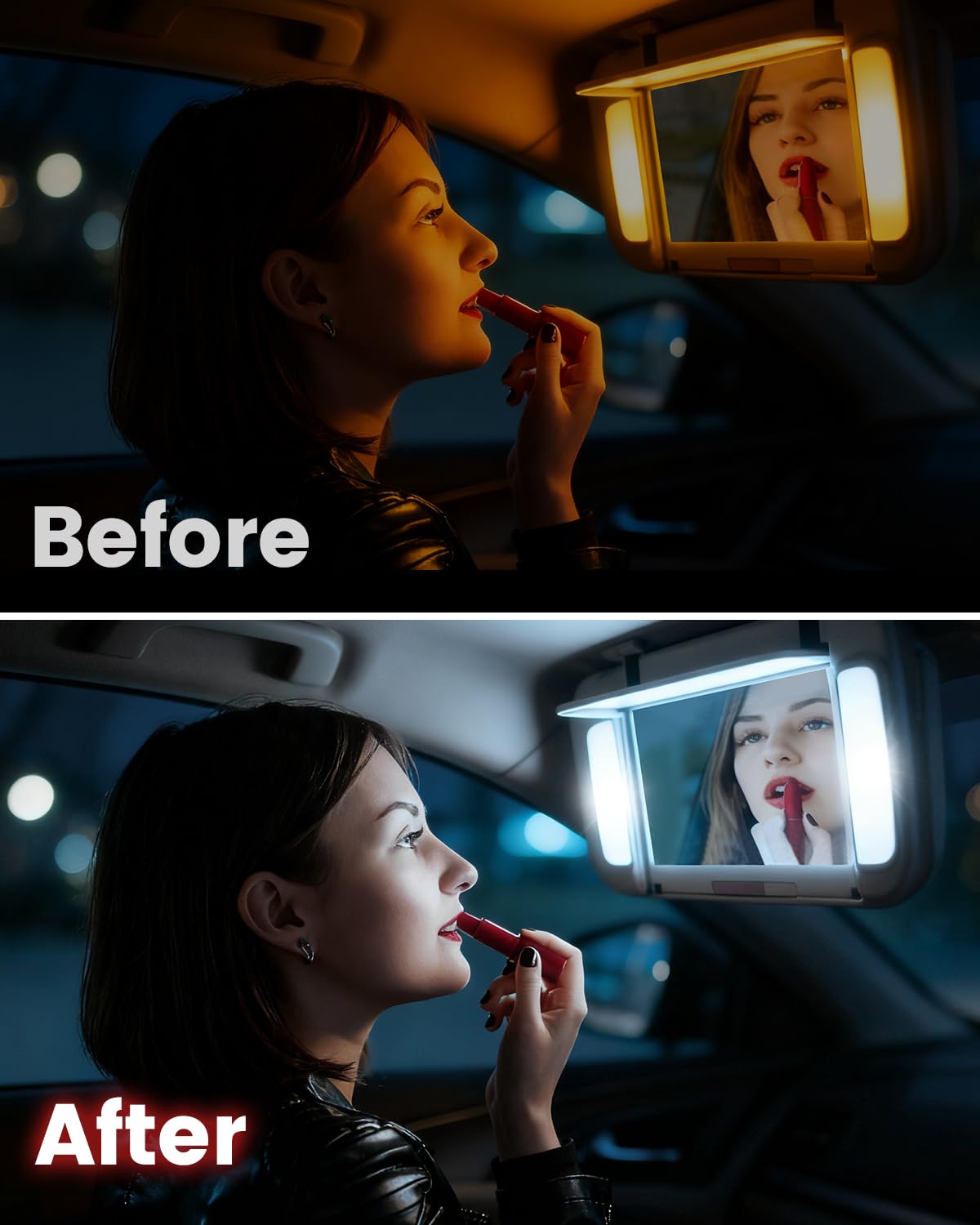 LASFIT 29mm 6614F LED Vanity Mirror Lights Bulb, Extremely Bright 3030-SMD chips 6641 6612F 6614 LED Bulb, Fit for Sun Visor Lights, 6000k White Car Festoon, 4 Bulbs