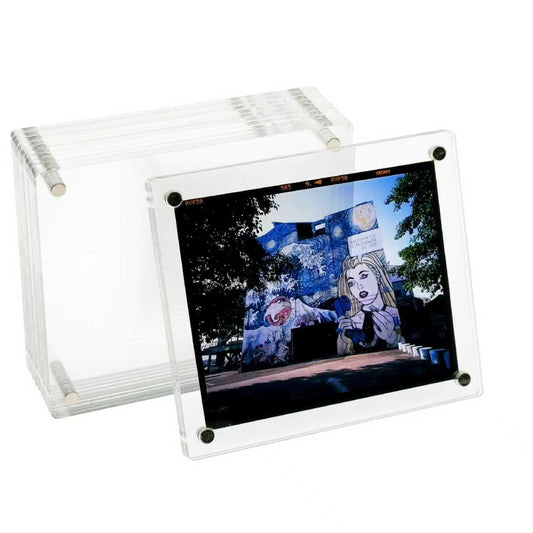 GDSZDDXX Premium Acrylic Magnetic Reversal Film Holders, 6 Packs Archival Storage High Transparency Display Holder for Reversal Film 6X7