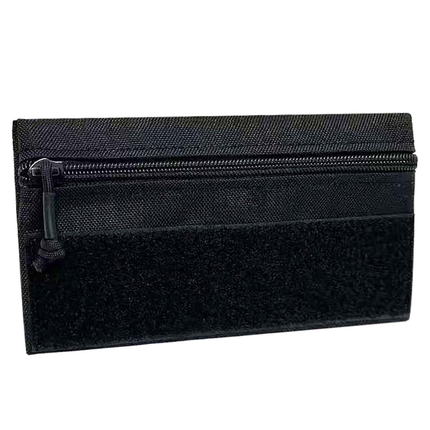 Tactical Admin Zipper Pouch with Hook and Loop, Carry On Bag Insert EDC Organizer Utility Storage Pocket Wallet for Snack Backpack Accessories Chest Ring (2 Pack-Black)