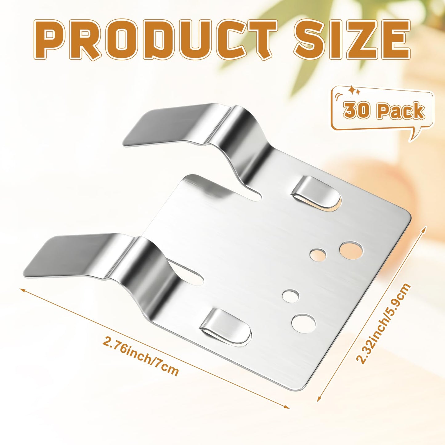 Otoolling 30 Pack Stainless Steel Pan Clips Metal Food Tray Label Sign Holder Clip on Buffet Label Holder for Bake Shops Retail Merchandise Restaurant Display