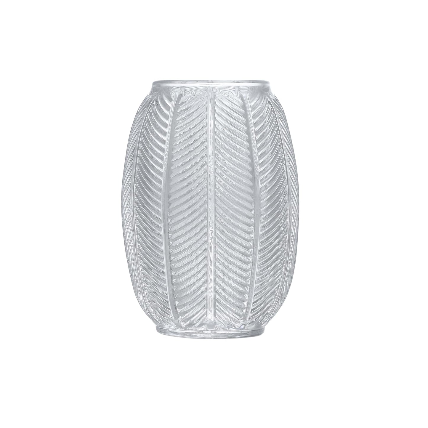 Gaolinci Leaf Stripes Clear Tumbler Cup Makeup Brush Toothbrush Holder for Bathroom, Vanity, Countertop, Desk and Bedside Table