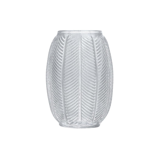Gaolinci Leaf Stripes Clear Tumbler Cup Makeup Brush Toothbrush Holder for Bathroom, Vanity, Countertop, Desk and Bedside Table