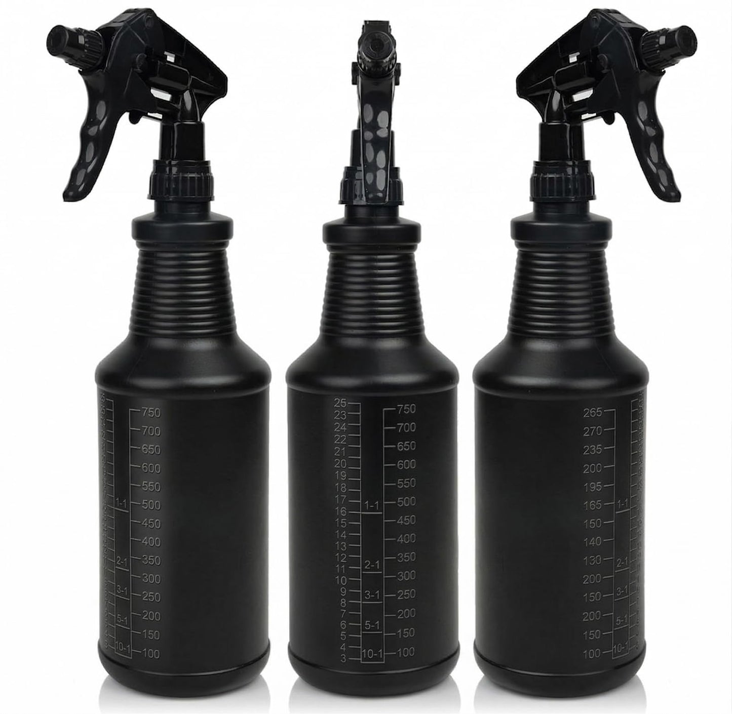 FIMXSD 3-Pack Black Spray Bottles 34oz Opaque Heavy Duty Sprayer with Adjustable Nozzle, Leak-resistant Dark Spray Bottle for Cleaning, Garden, Plants, Hair, Pets
