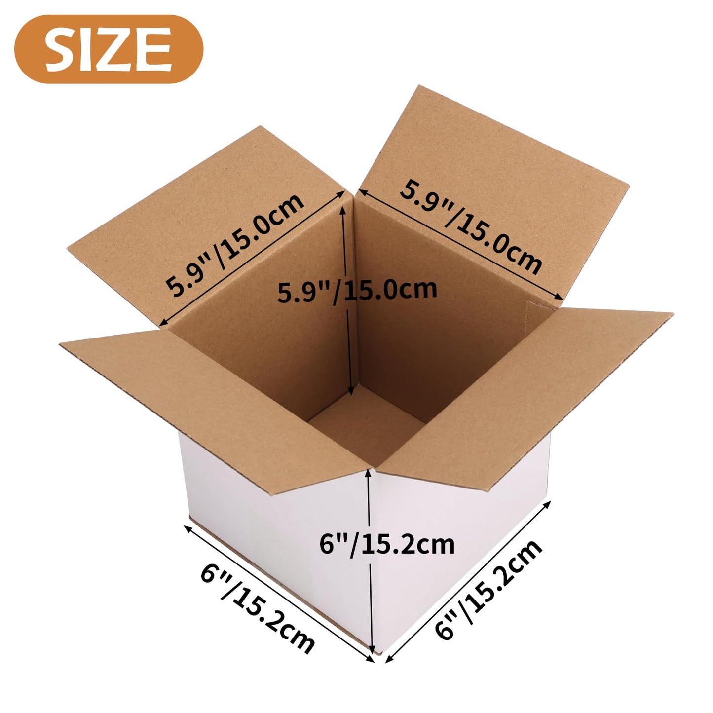 Serwrsw 6x6x6 inch Cardboard Shipping Boxes, Set of 30 Square Boxes, White