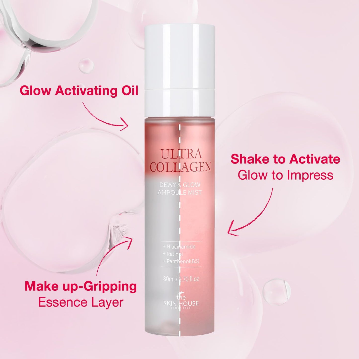 The Skin House ULTRA COLLAGEN Glow Skin Duo Pack, Hydrating Ampoule Mist & Steam Cream Set, Retinol, Deep Moisture Collagen & Niacinamide, Gift for Dry Skin, K-Beauty Moisturizing Glow Kit