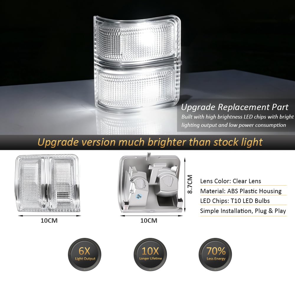 LED Mirror Lights Clear Lens White for 2008-2016 Fo'rd F250 F350 F450 F550