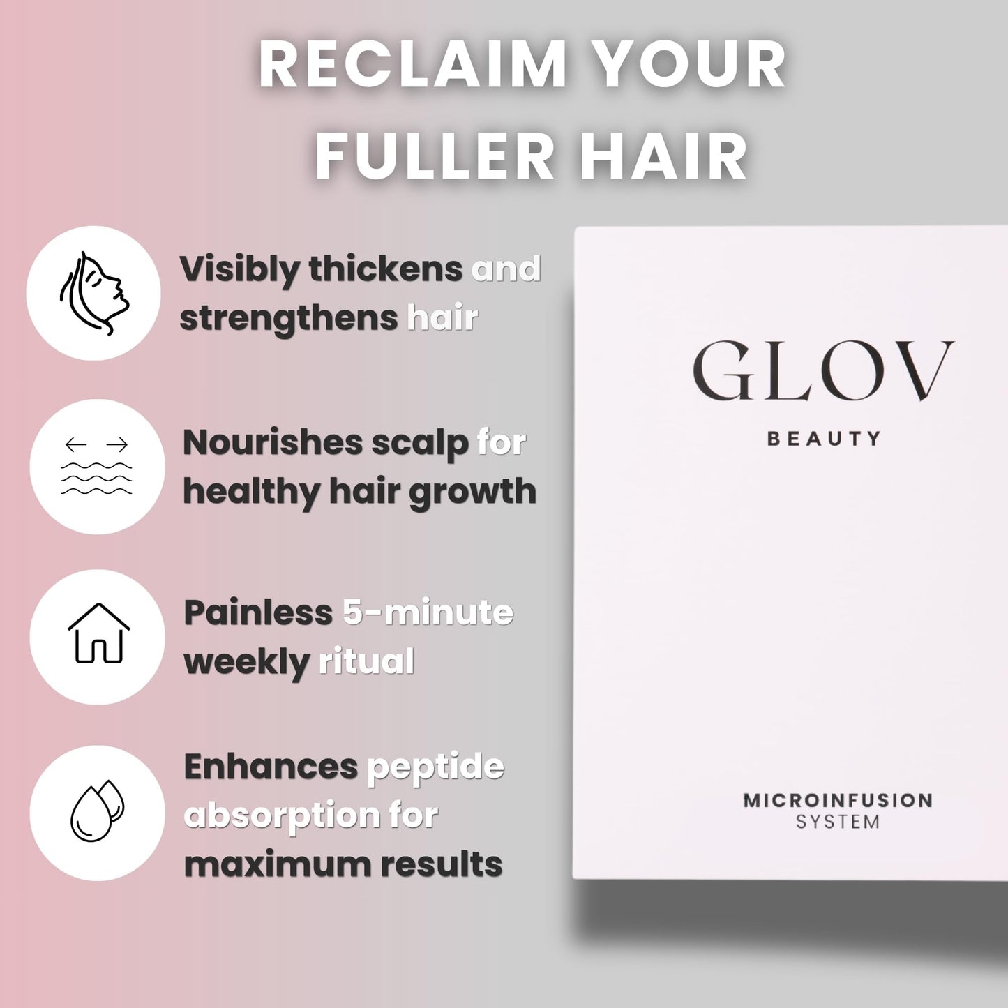 Glov Beauty Micro Infusion Hair Renewal Kit – 0.25mm Gold Derma Stamp with Hyaluronic Acid, Peptide & Botanical Serum Ampoules | Hydrating Scalp Treatment for Fuller, Thicker-Looking, Healthier Hair