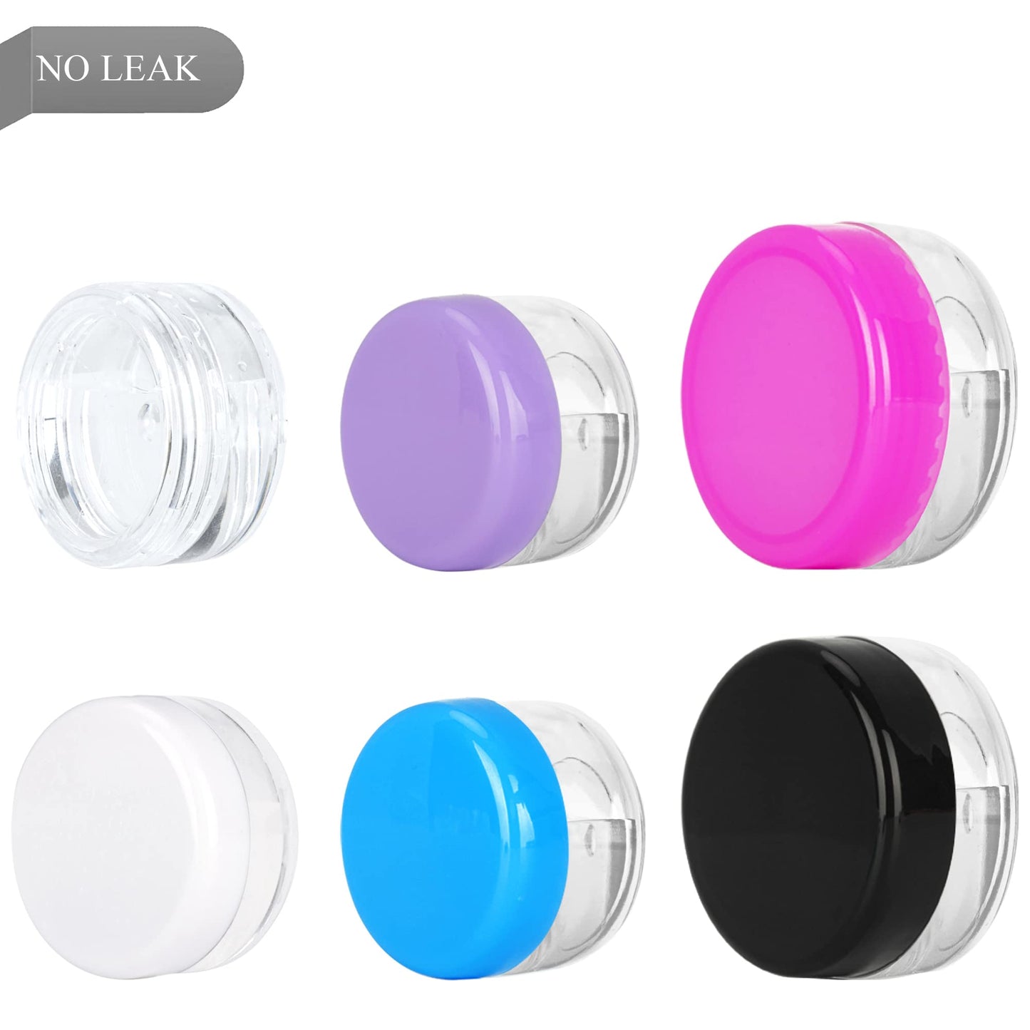 100PCS 5 Gram Sample Containers, 5ml Empty Jars with Lids, Small Cosmetic Containers, Mini Sample Jars with 8PCS Mini Spatulas for Make Up, Oils, Lotion, Powder, Paint, Jewelry, Lip Balms(White Lid)