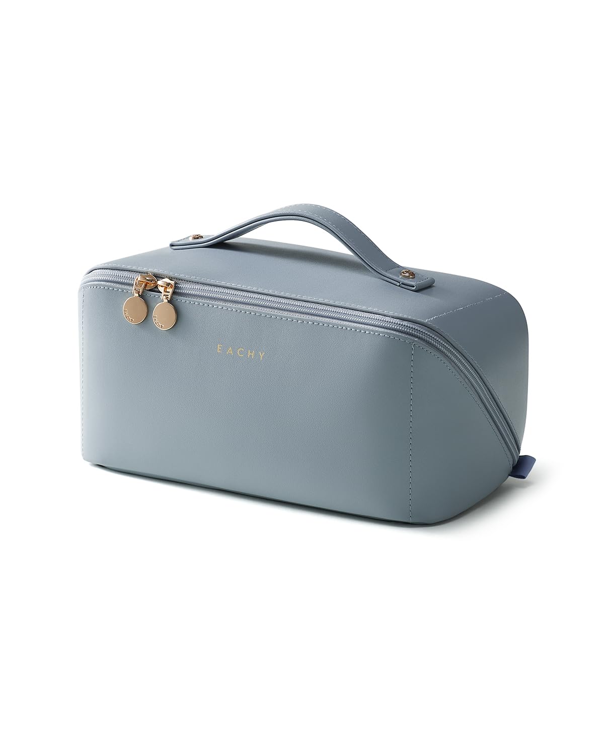 EACHY Travel Makeup Bag,Large Capacity Cosmetic Bags for Women,Portable Pouch Open Flat Toiletry Bag Make up Organizer with Divider and Handle