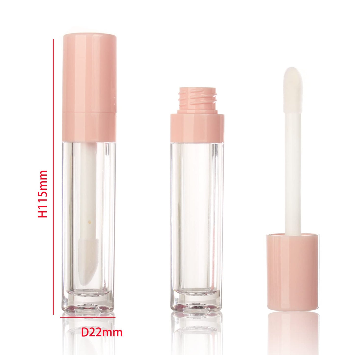 COSIDEA 30pcs Pink Empty 8ml 0.27oz PETG Lip Gloss Tubes with Big Doe Foot Wand，Lipgloss Containers，Concealer Tube Packing Container Bulk Wholesale
