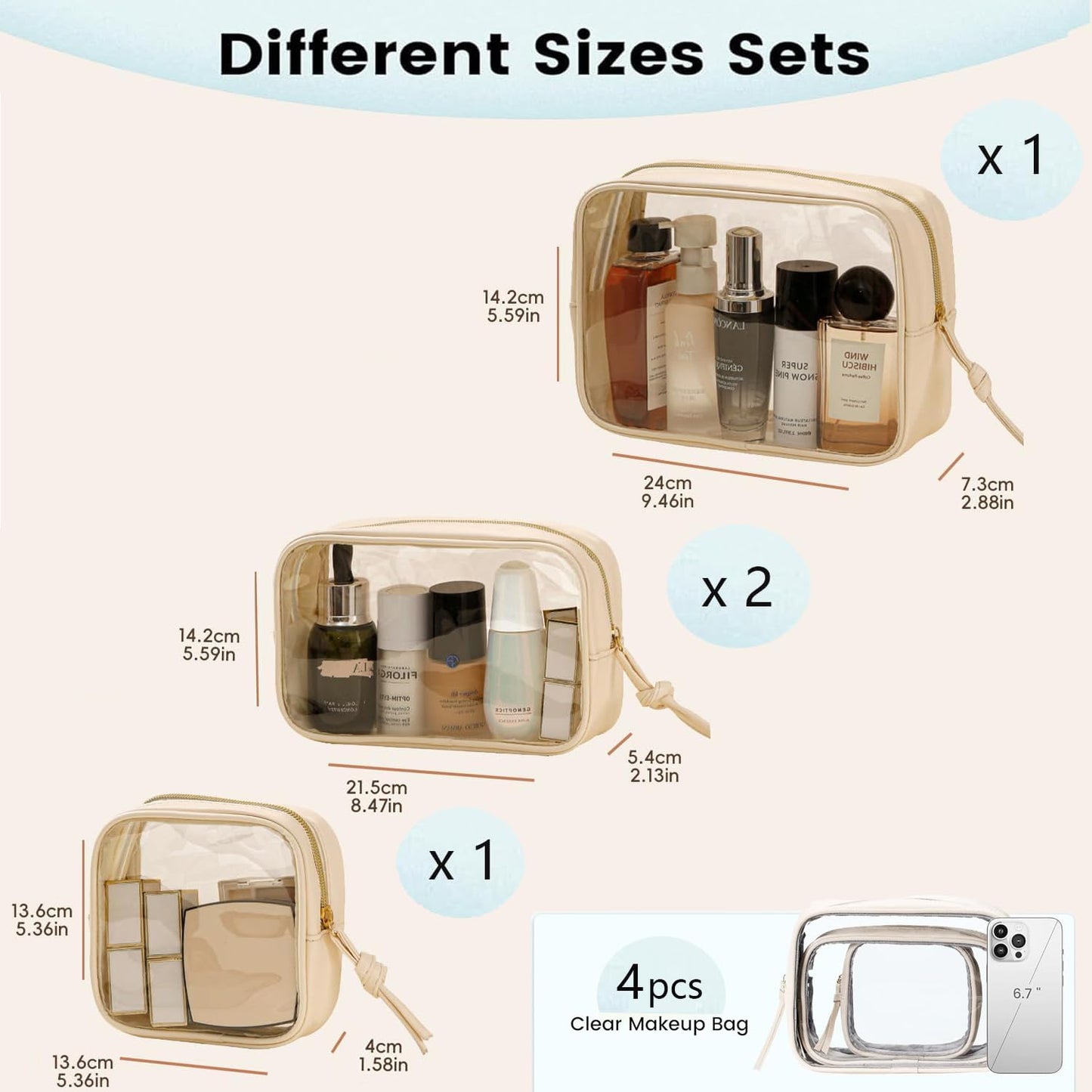 Coraltree 4 PCS Diaper Bag Organizer Set, White