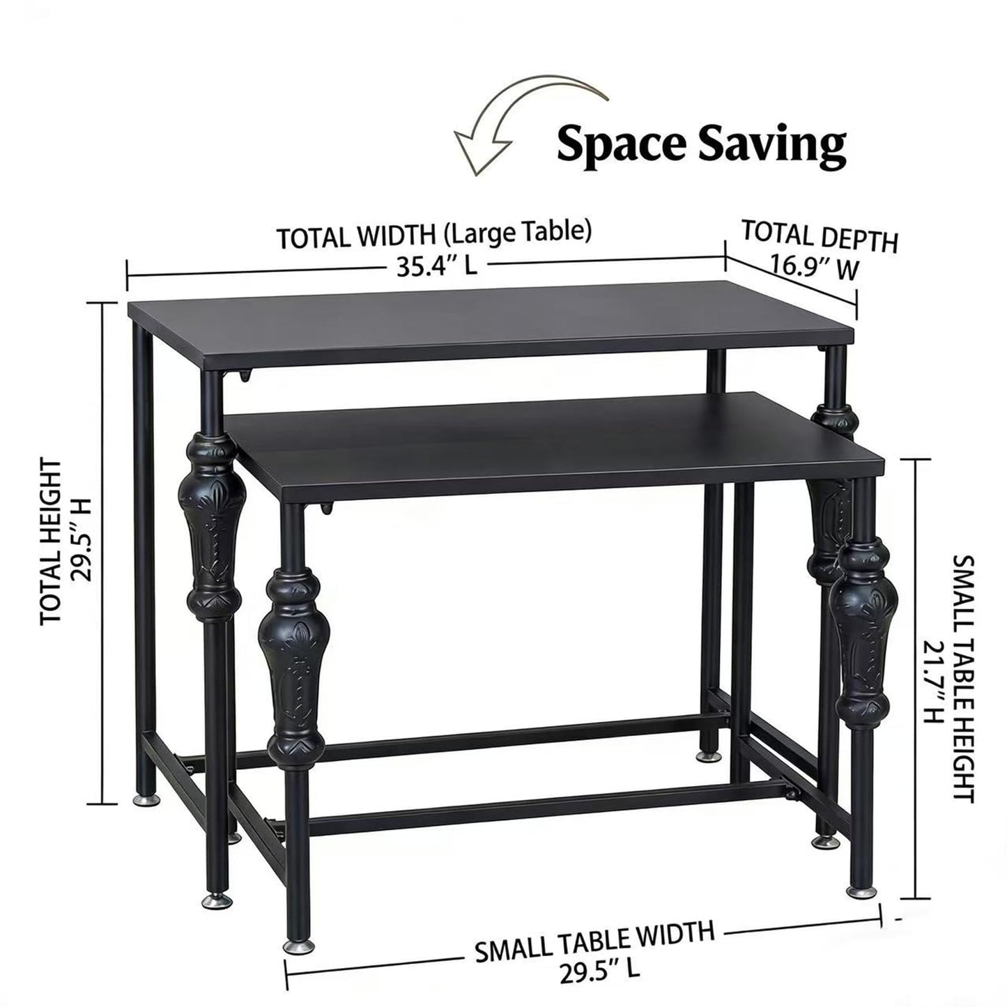 VANDNALI Industrial Retail Display Tables, Standing Clothing Shoes Display Rack, Set of 2 Boutique Display Riser, Retro Unit Storage Shelves, Garment/Handbag Display Stand