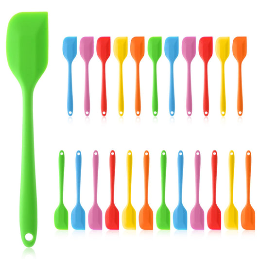 24 PCS 8.3 Inch Mini Silicone Spatulas Set, Heat Resistant Non-Stick Small Rubber Spatula with Stainless Steel Core, Dishwasher Safe, Multicolor for Baking, Cooking, Mixing