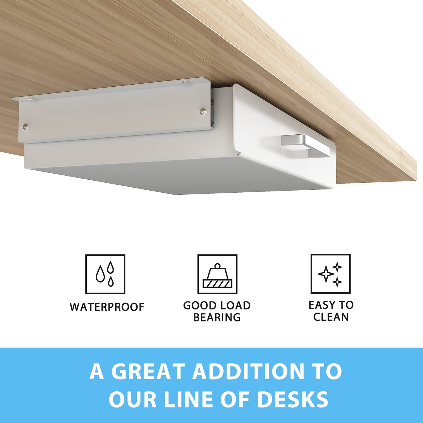 Gome Under Desk Pull-Out Drawer - Storage Organizer Office Mounted, Easy Slide-Out Pencil Drawer for Saving Space, Ideal for Sit-Stand Workstation