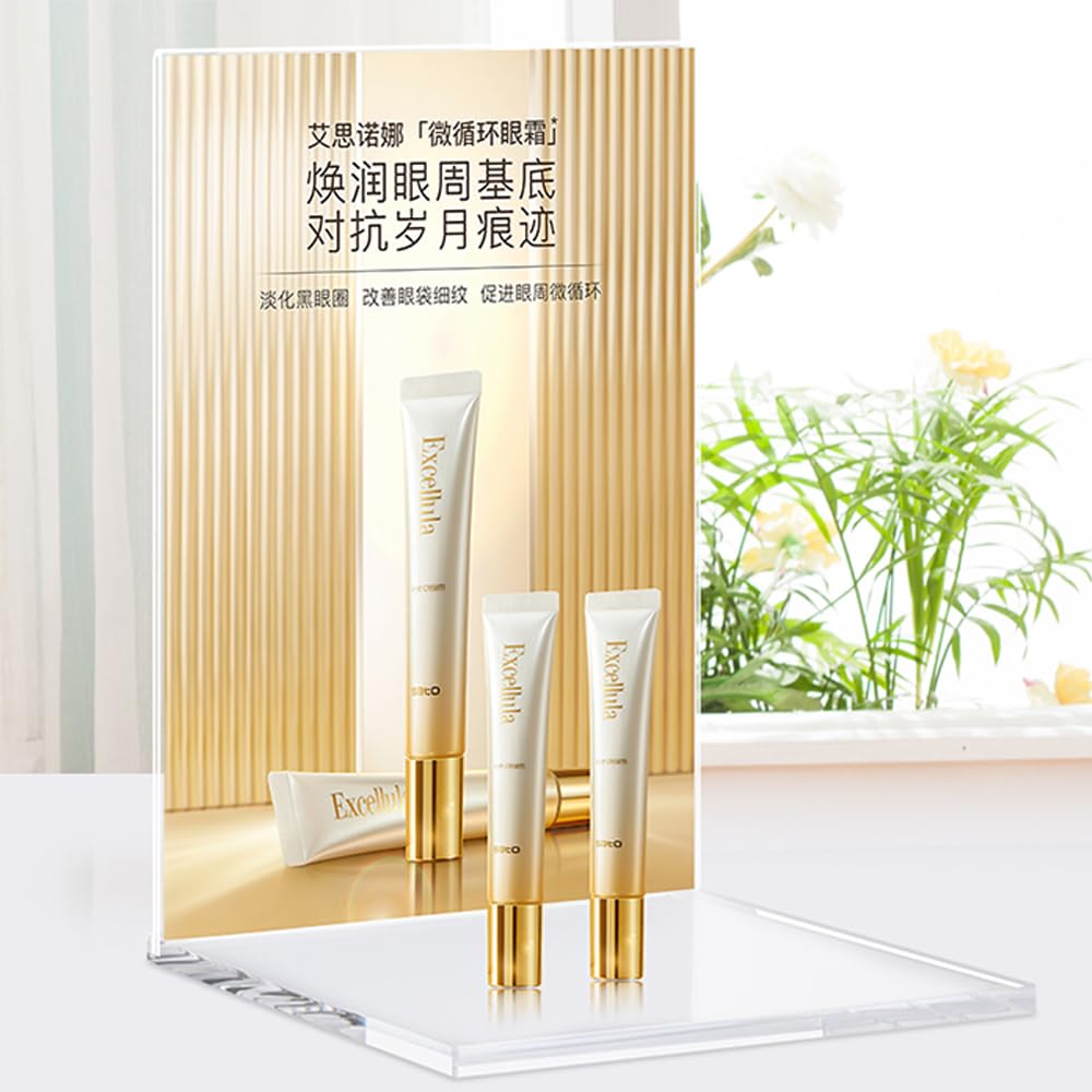 ECKEK Acrylic Sign Holder Clear Display Sign Stand Acrylic Display Stand for Office, Store (PVC Base)