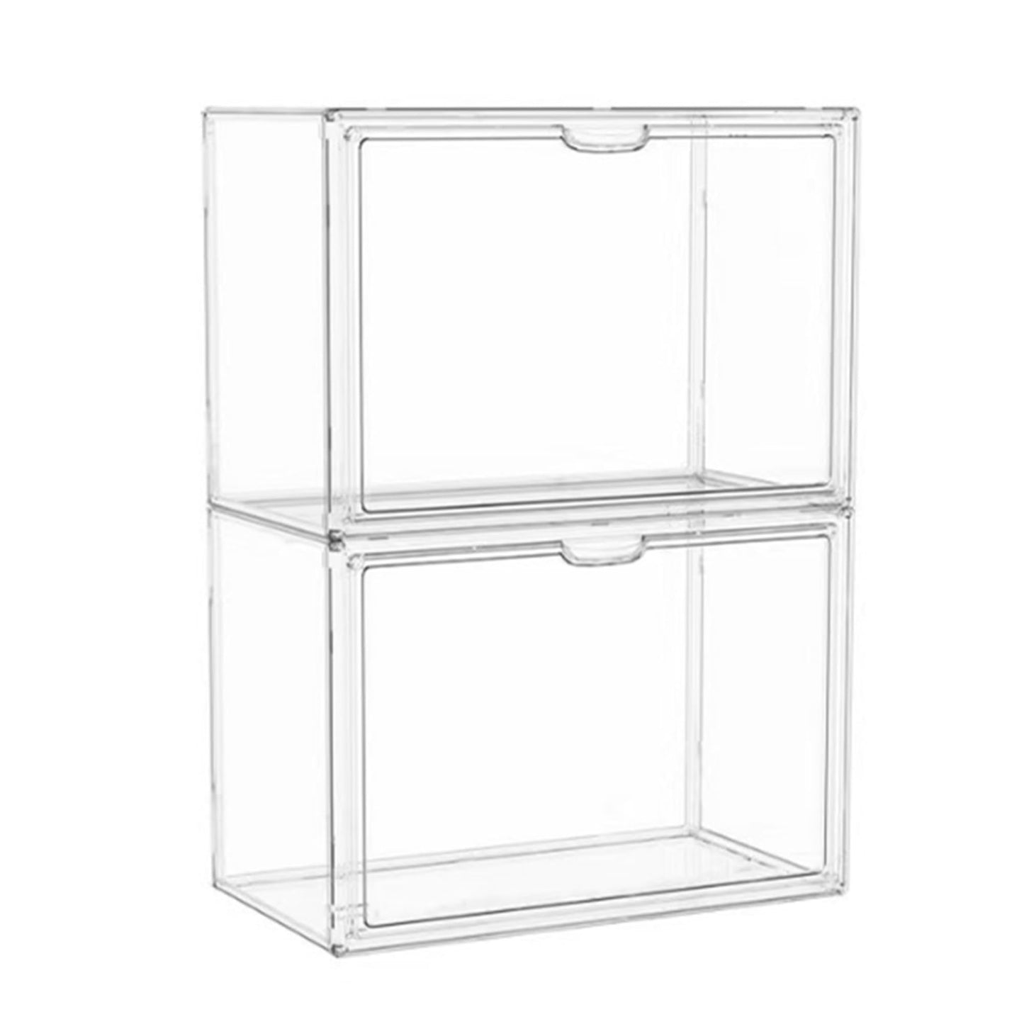 Seaniss Clear Acrylic Display Case with Magnetic Lid-Dustproof Plastic Book Storage box,Clear Box,Purse Storage Organizer,Action Figure Display Case,Acrylic Sneaker Shoe Box(2 Pack)