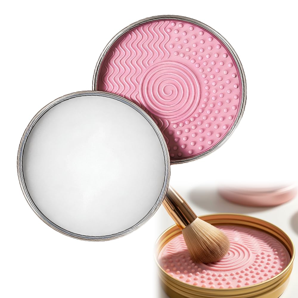 Shellfairy Makeup Brush Cleaner Soap With Silicone Cleaning Pad, Cleans Waterproof Makeup For Synthetic & Natural Brushes & Sponges, Deep Cleaning, 100g/3.53oz (White)