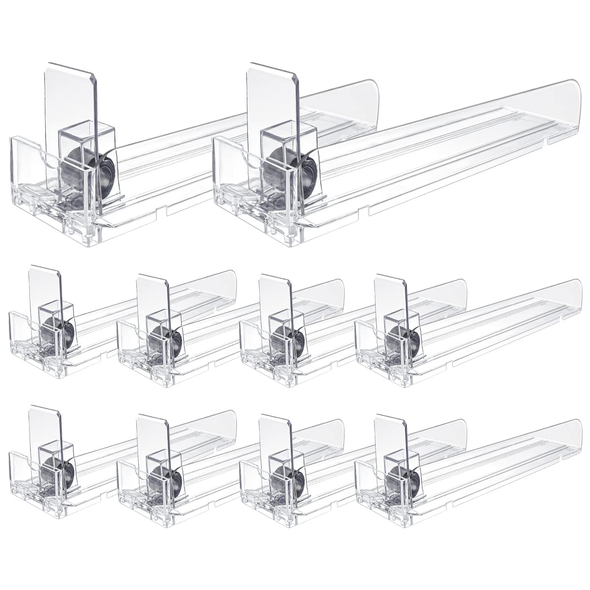 FERCAISH 10 Pcs Store Display Shelves Matchbook Display Case, 10pcs Automatic Tobacco Display Stand Rack Pushers Cigarette Display Holder