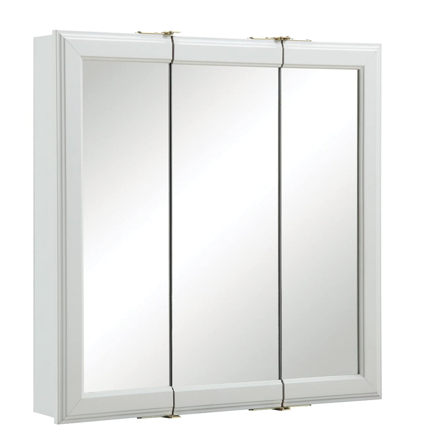Design House Wyndham Bathroom Medicine Cabinet with Mirror, 30 Inch Wall Mount Medicine Cabinet, 3 Mirrored Doors, Bathroom Wall Cabinet with Storage, White, 30" W x 4.5" D x 24" H, 535864-WHT