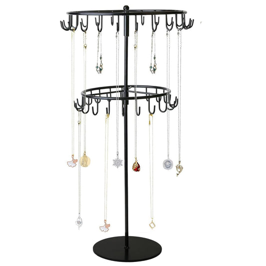 Diridbaz jewelry storage rack Rotating Jewelry Display is used to organize and store necklaces, earrings, bracelets, rings﻿-black