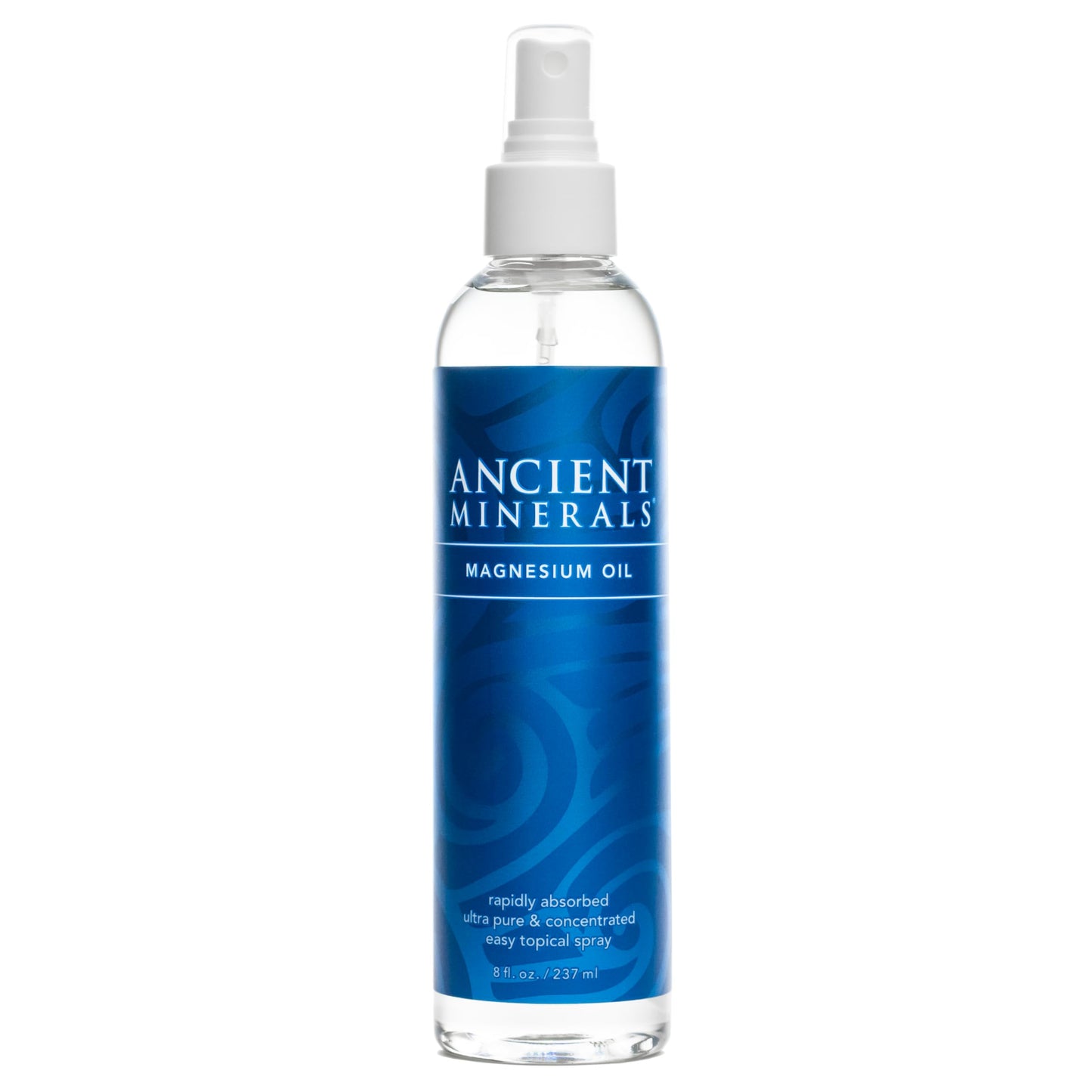 Ancient Minerals Magnesium Oil Spray Bottle of Pure Genuine Zechstein Magnesium Chloride - Topical for Skin Application (8oz)