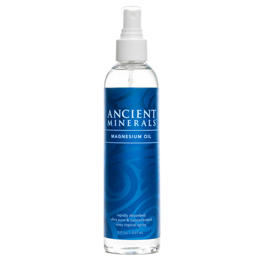 Ancient Minerals Magnesium Oil Spray Bottle of Pure Genuine Zechstein Magnesium Chloride - Topical for Skin Application (8oz)