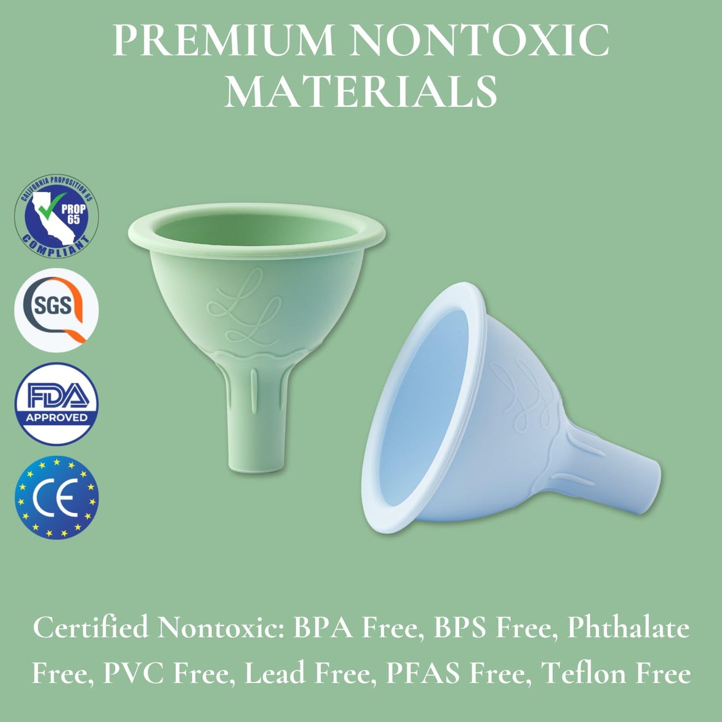 Lowcountry Littles Nontoxic Silicone Funnel - Premium Food Grade - BPA & PFAS Free - Perfect for Baby Food Pouches & Breastmilk Transfer - Easy to Clean and Dishwasher Safe - Blue