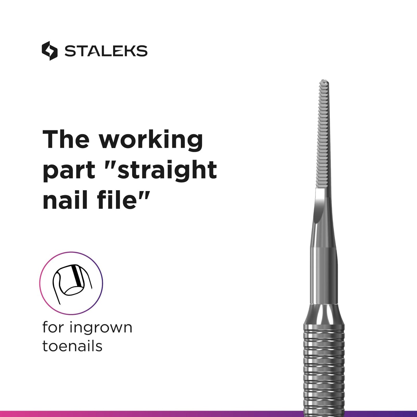 Staleks Pro Pedicure Toenail File EXPERT 60 Type 3 – Dual-Ended Ingrown Nail File – Stainless Steel