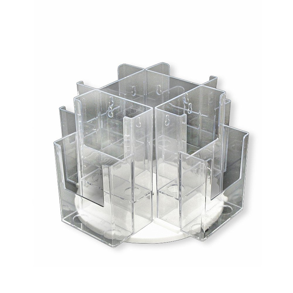 Azar Displays 252805 8-Pocket Tri-Fold Brochure Counter Display Revolves on a 9" Base