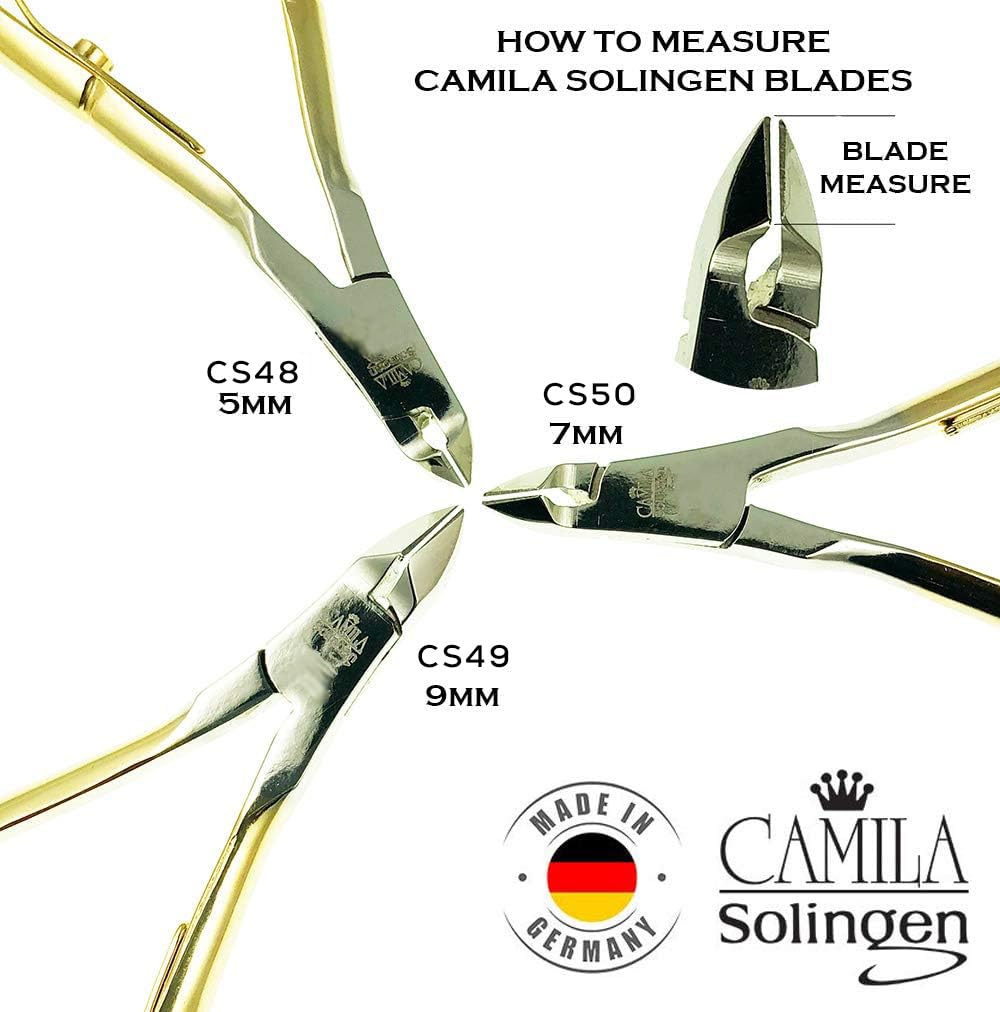 Camila Solingen CS50 4" Professional Nail Cuticle Trimmer from Solingen, Germany. Best Stainless Steel, Anti-corrosive. Perfect Tool for Manicure and Pedicure. Premium Cuticle Cutter (7mm Blade)