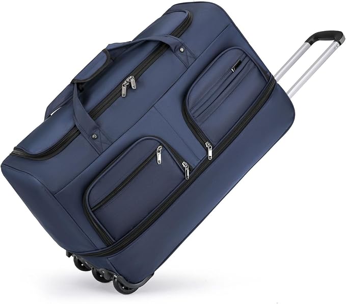 Expandable Rolling Duffle Bag with Wheels, 28" Foldable Carry On Luggage Suitcases, Water-Resistant Travel Duffle Bag Carry On Suitcase Weekend Bag for Women Men